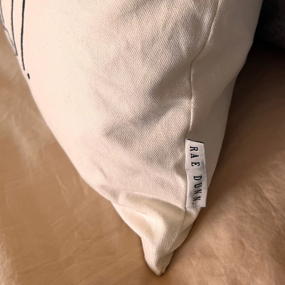 Rae Dunn 2PC Throw Pillow Case & Feather Insert To The Beach Nautical Accent